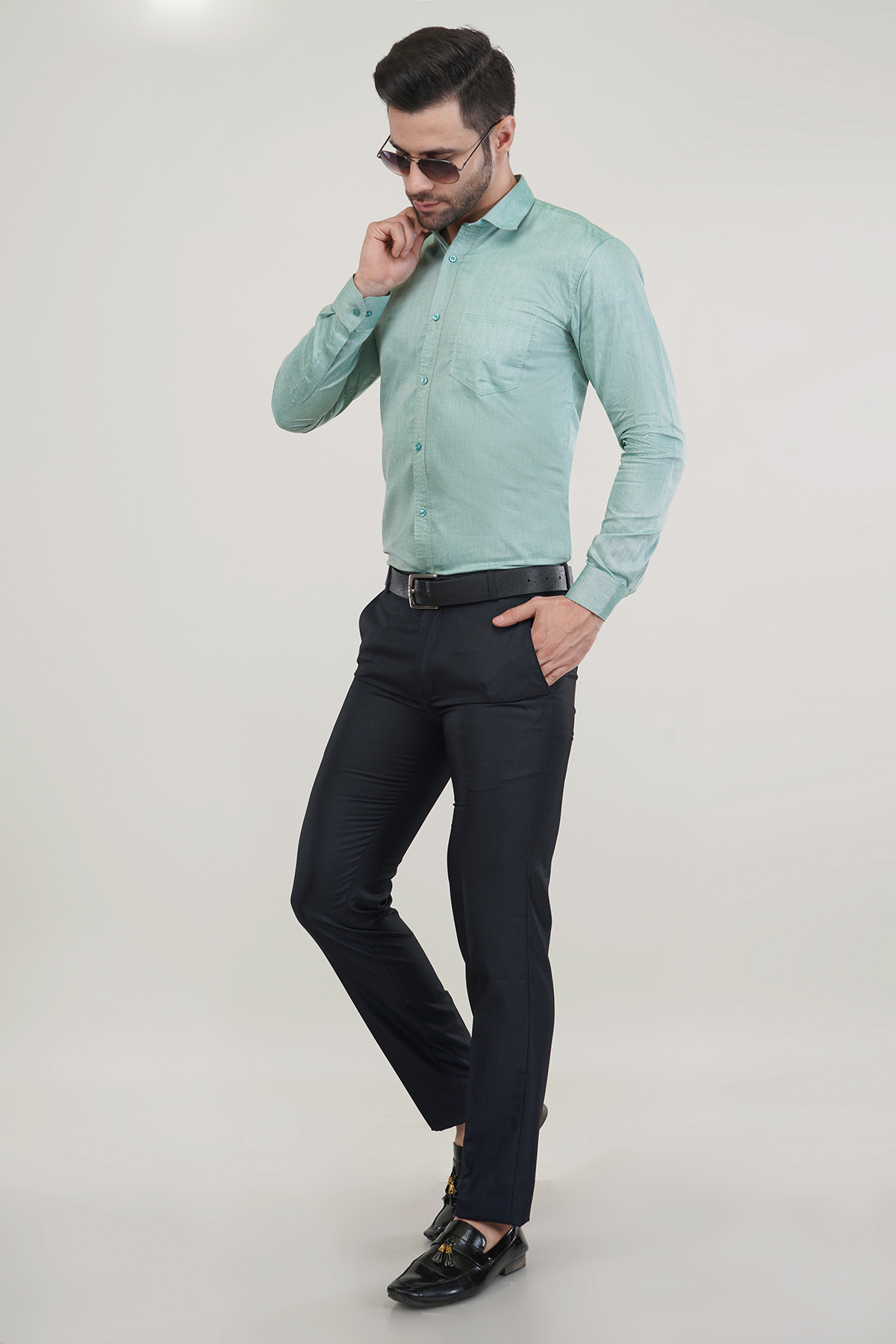 Green Color Oxford Soft Premium Cotton Formal Shirt For Men’s