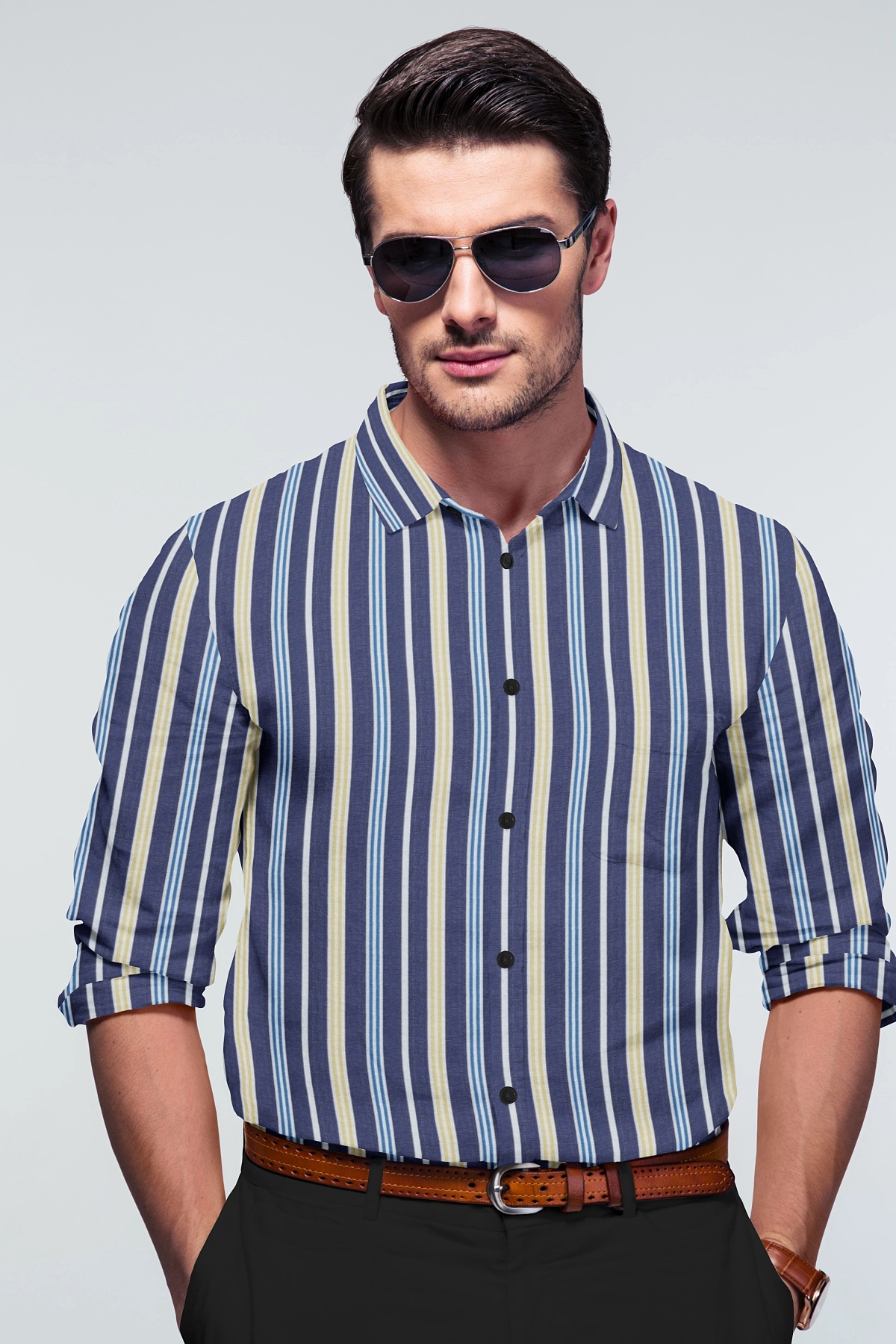 Men’s Premium Multi Color Stripe Cotton Formal Shirt