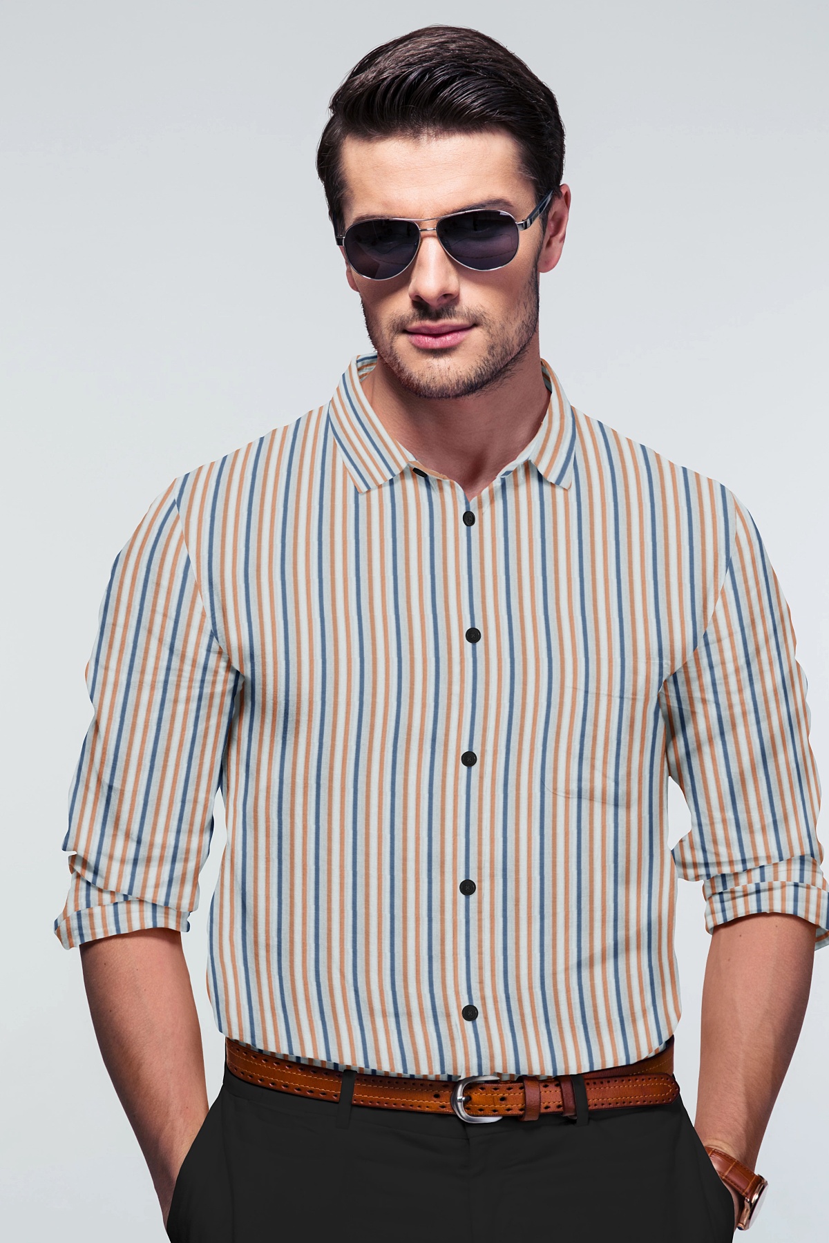 Men’s Premium Stripe Cotton Formal Shirt