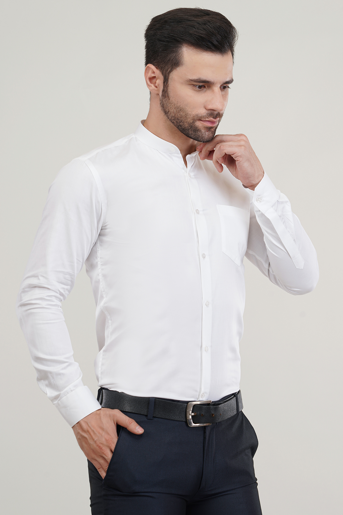 White Satin Finish Super Soft Premium Cotton Shirt