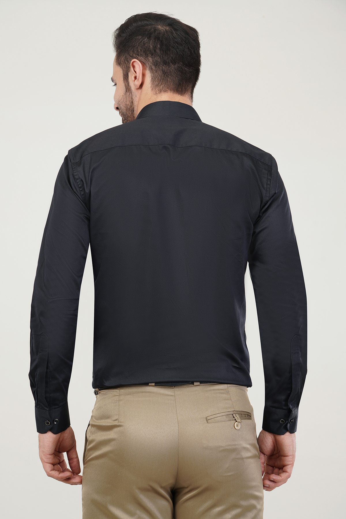 Black Satin finish Premium Cotton Shirt