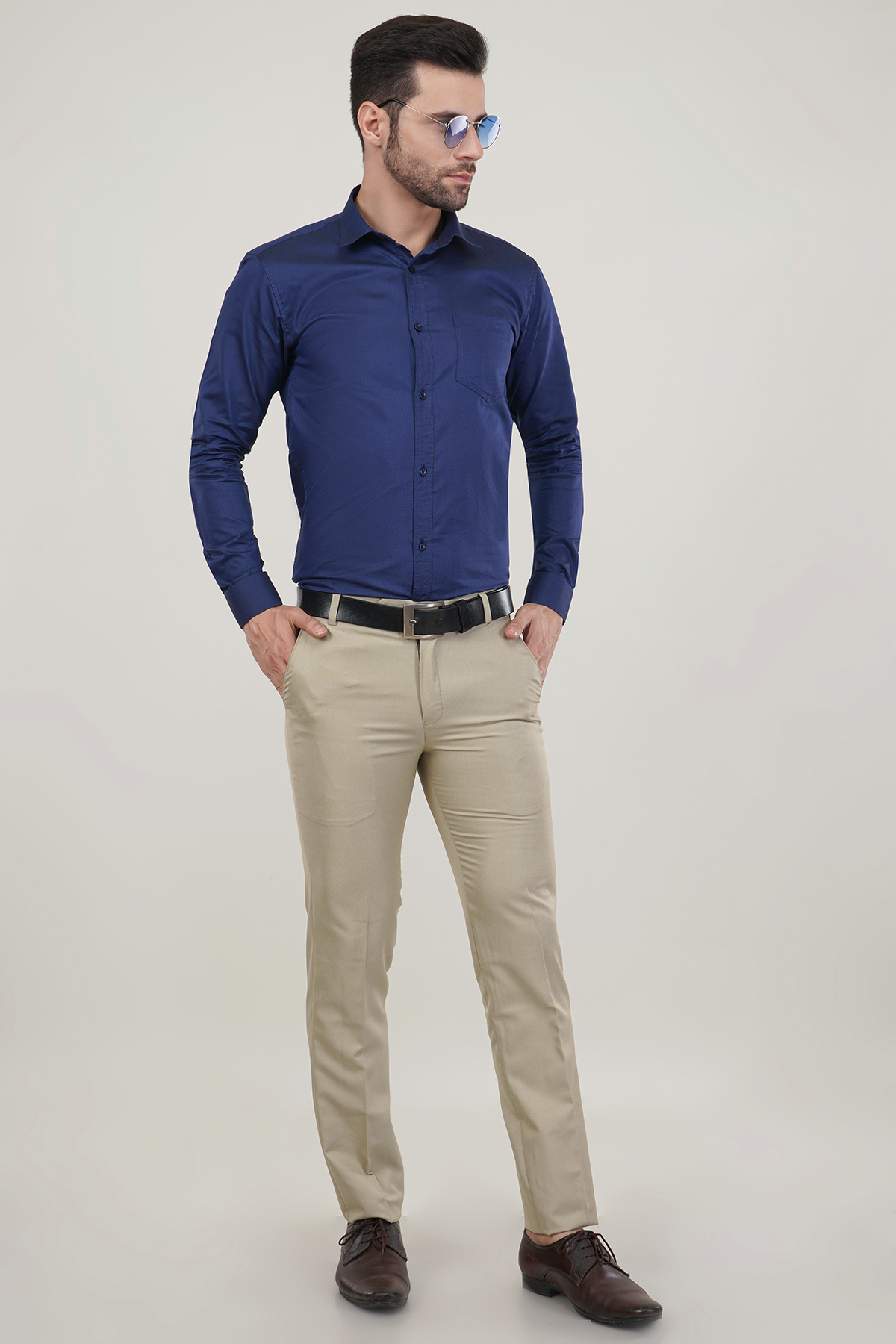 Navy Blue Oxford Soft Premium Cotton Formal Shirt For Men’s