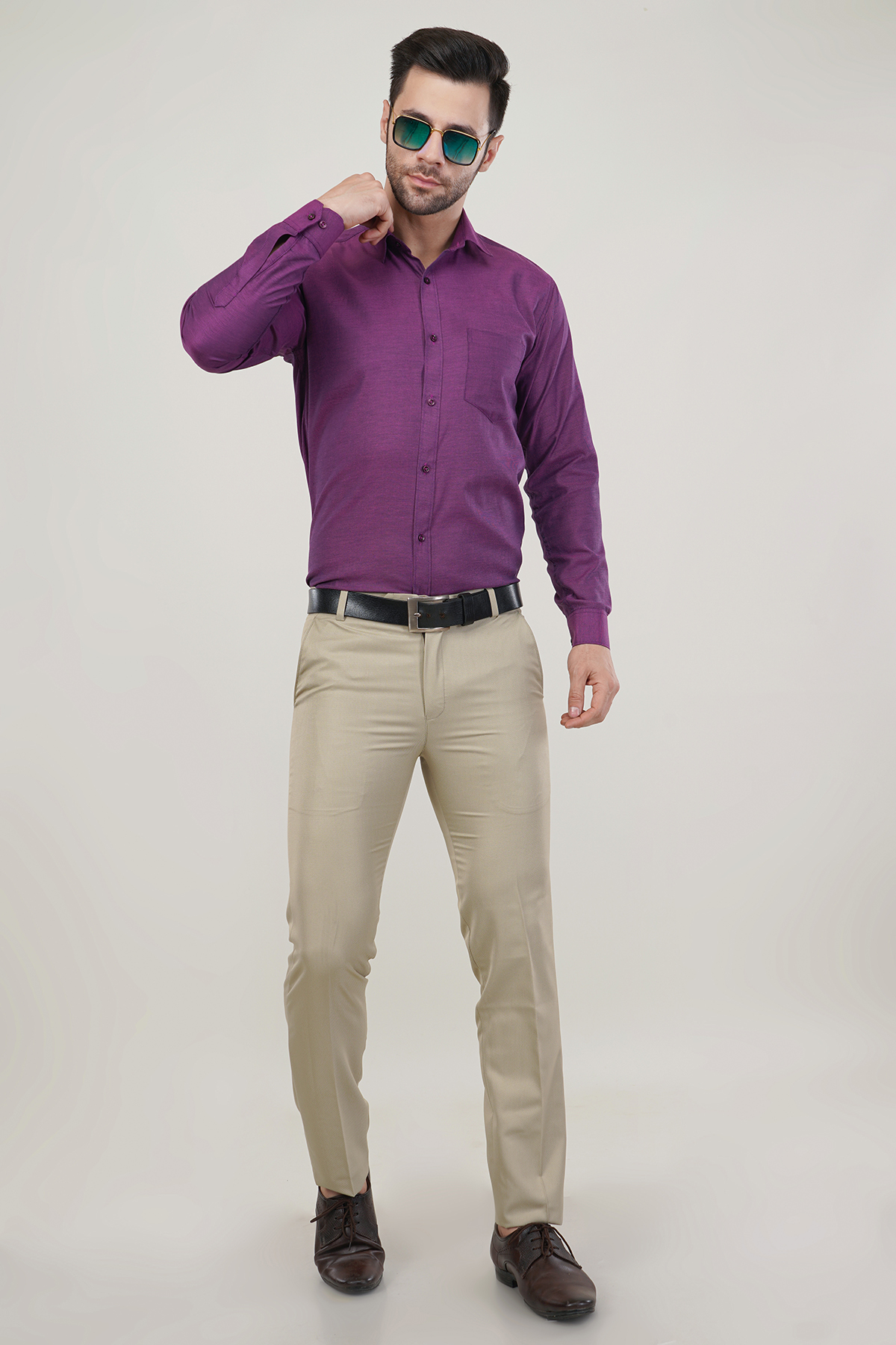 Purple Color Super Soft Premium Cotton Dobby Formal Shirt For Men’s
