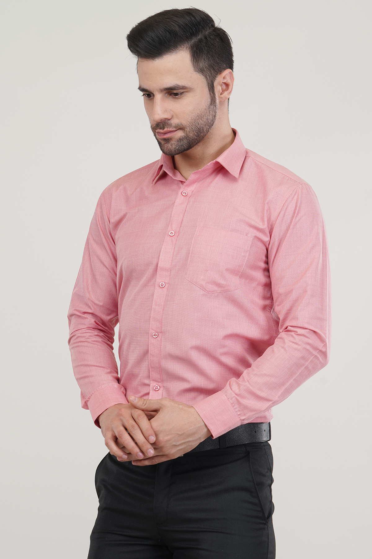 Light Gajari Color Fila Fill Soft Premium Cotton Formal Shirt For Men’s