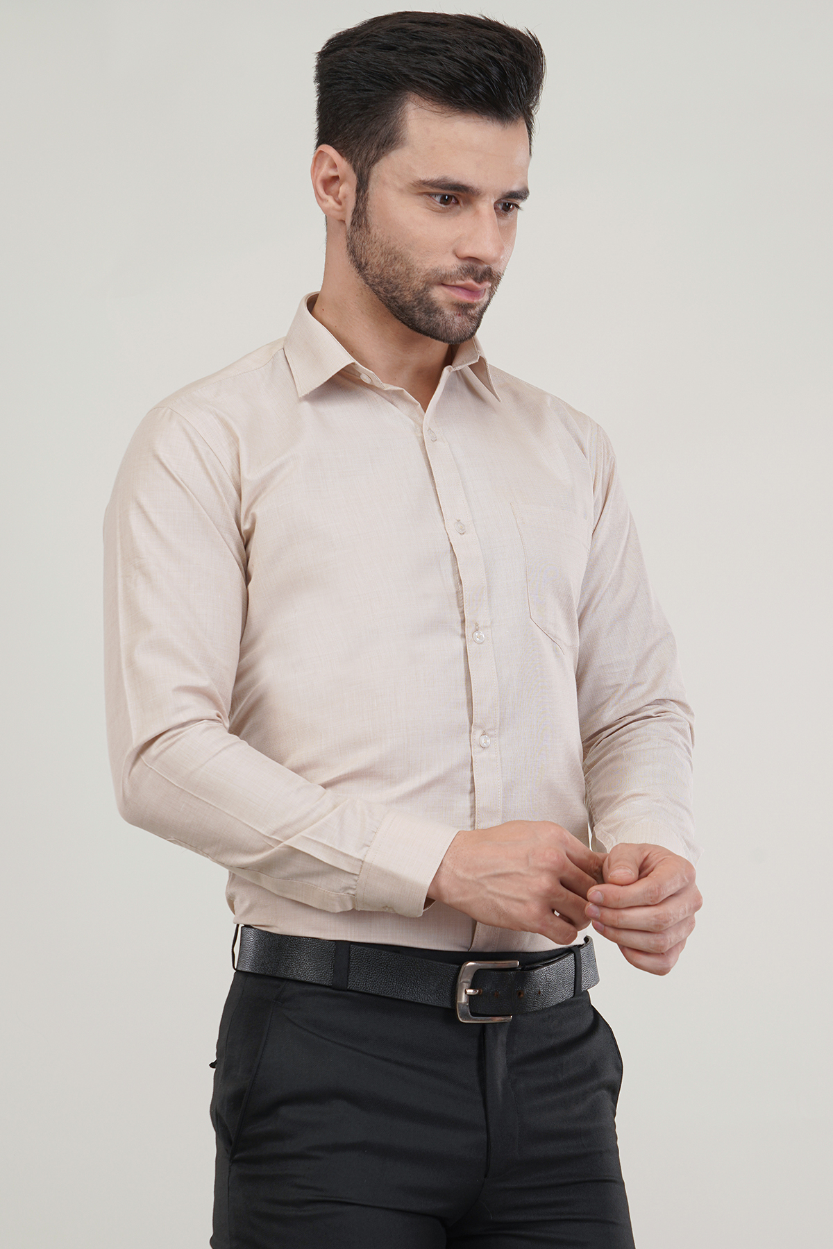 Light Fawn Fila Fill Soft Premium Cotton Formal Shirt For Men’s