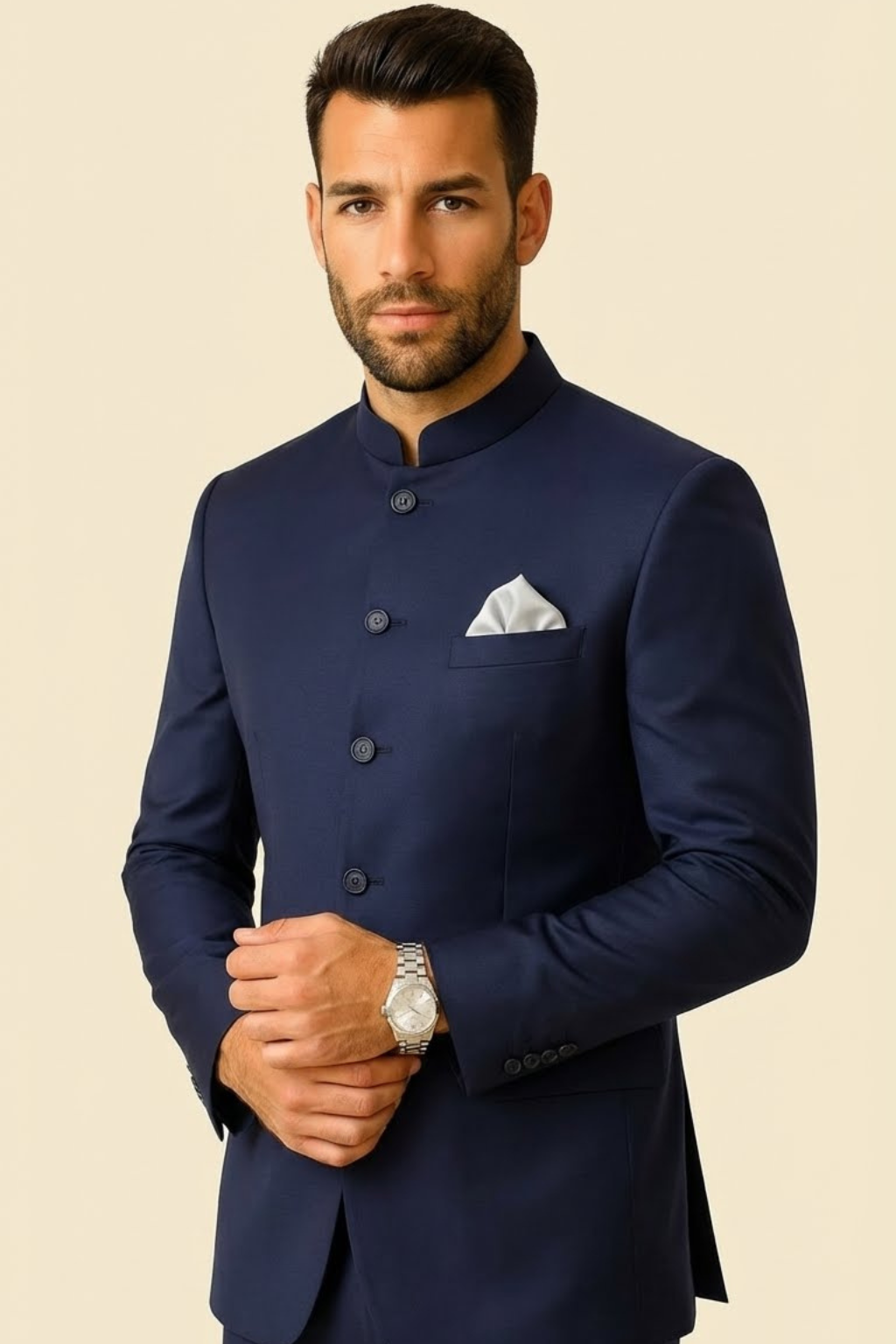 Men’s Premium Band Gala Navy Blue – Wedding, Reception & Groomsmen Fashion