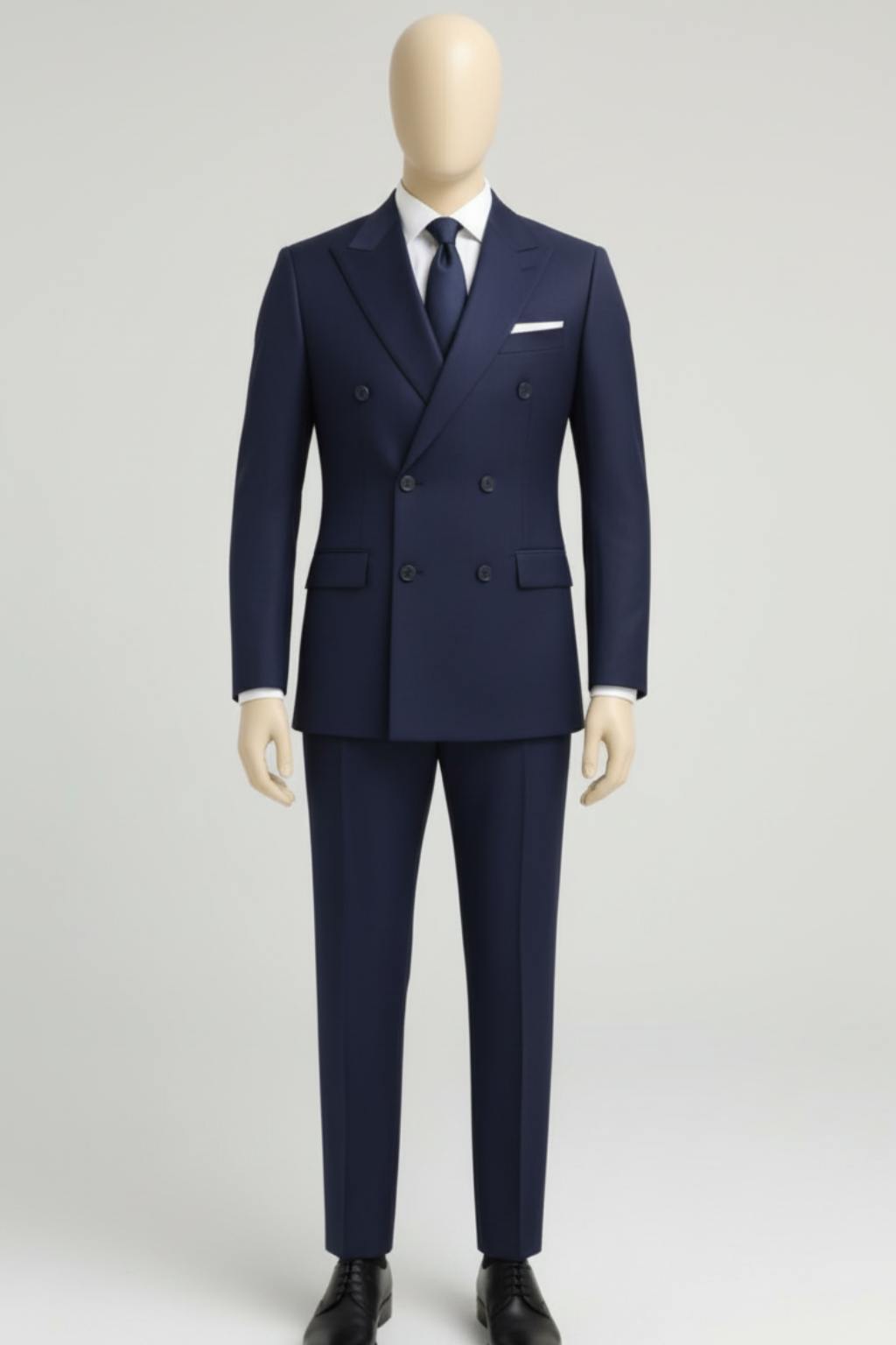 Men’s Premium Double-Breasted Navy Blue Suit – Wedding, Reception & Groomsmen Fashion