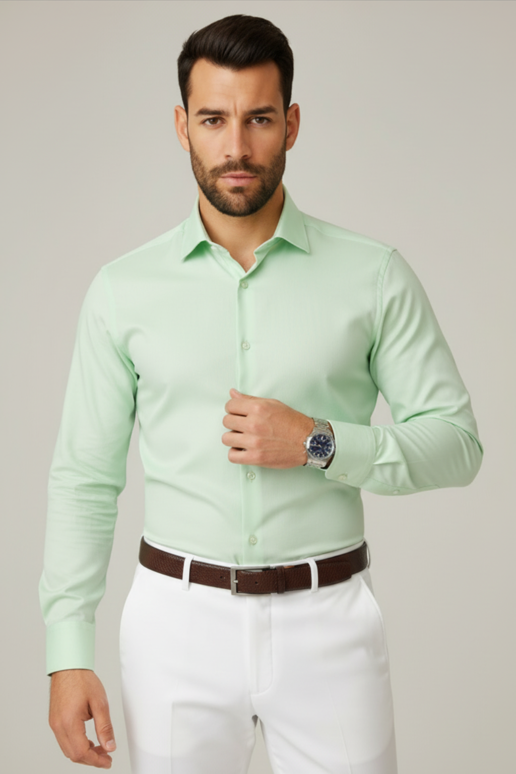 Men’s Premium light Green Shirt – Wedding, Reception & Groomsmen Fashion