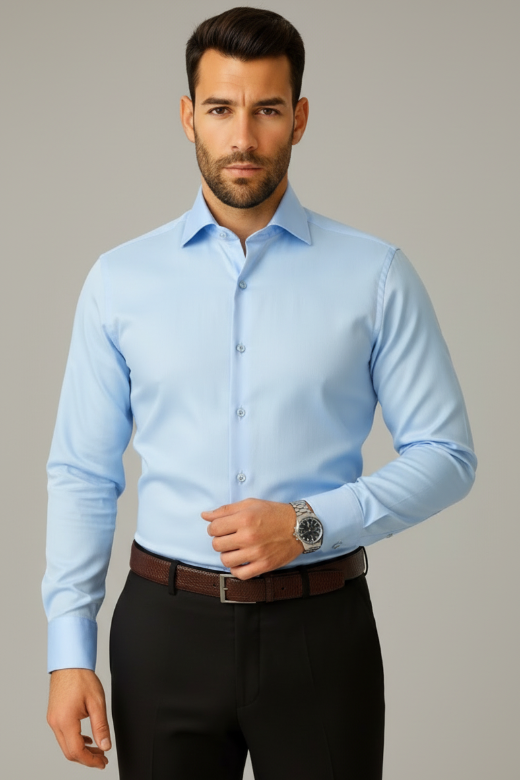 Men’s Premium Sky Blue Shirt – Wedding, Reception & Groomsmen Fashion