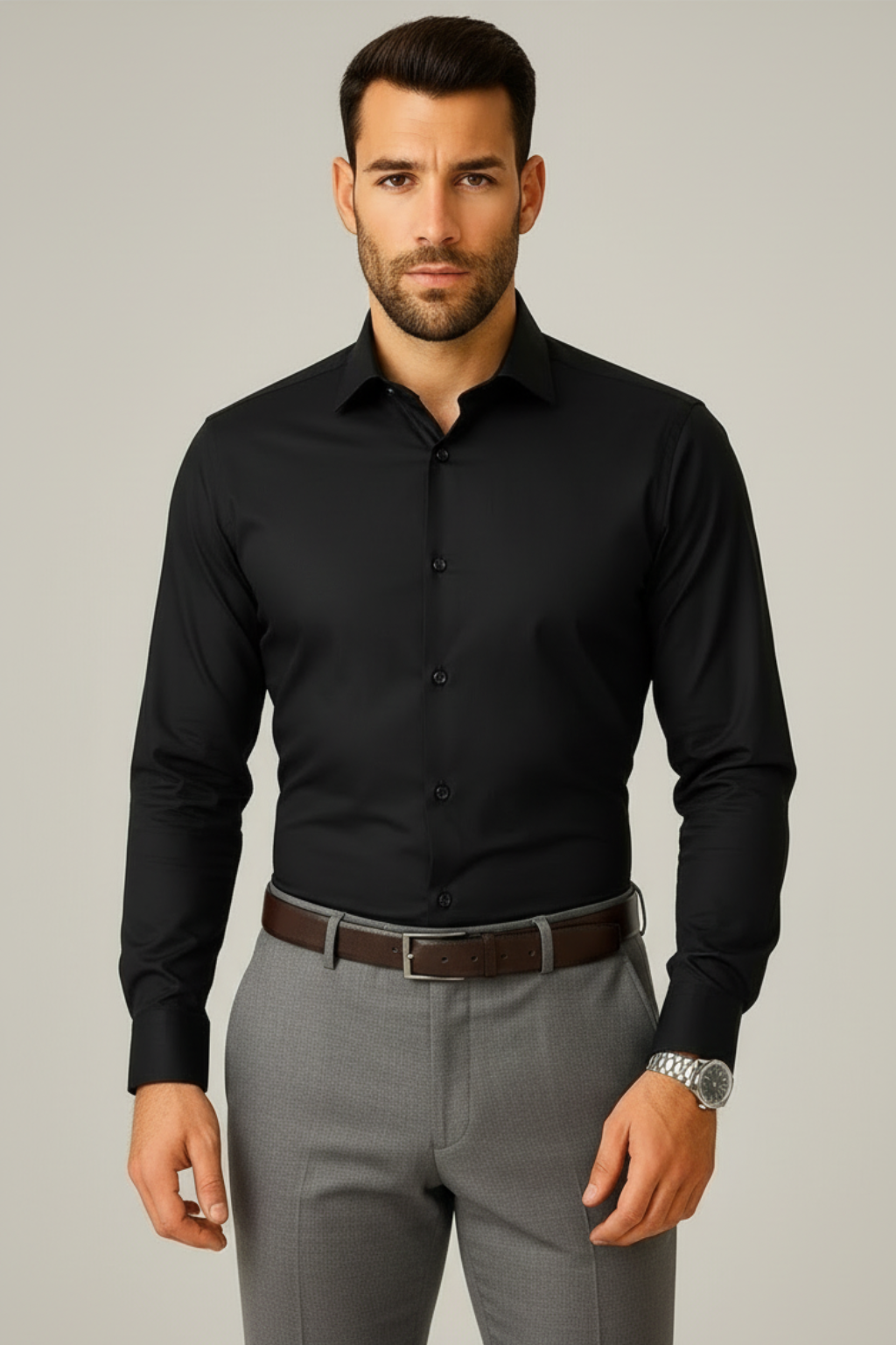 Men’s Premium Black Shirt – Wedding, Reception & Groomsmen Fashion