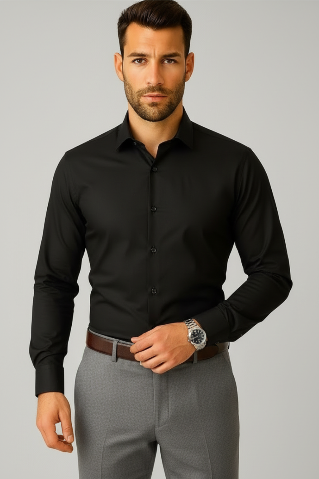 Men’s Premium Black Shirt – Wedding, Reception & Groomsmen Fashion