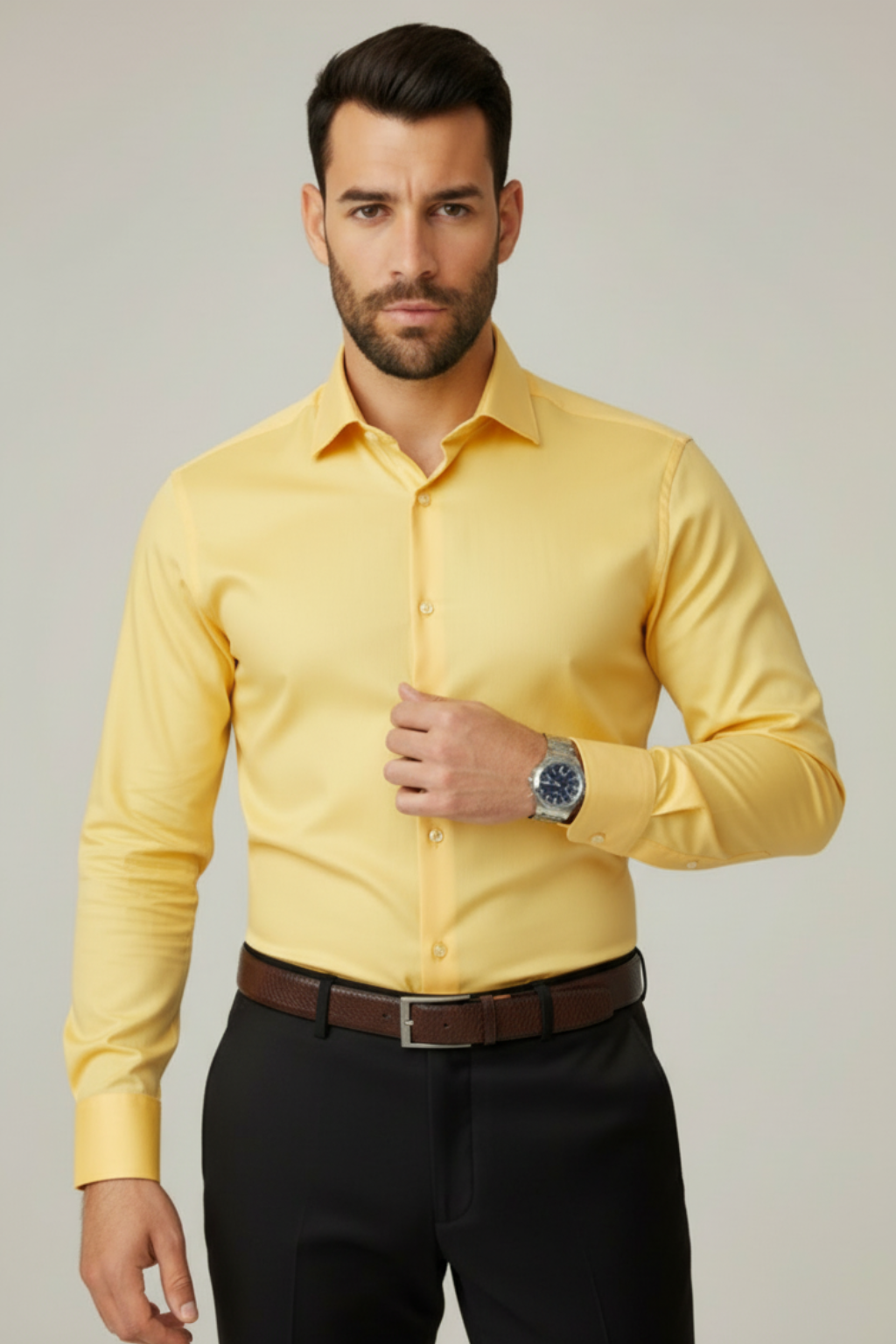 Men’s Premium light Yellow Shirt – Wedding, Reception & Groomsmen Fashion