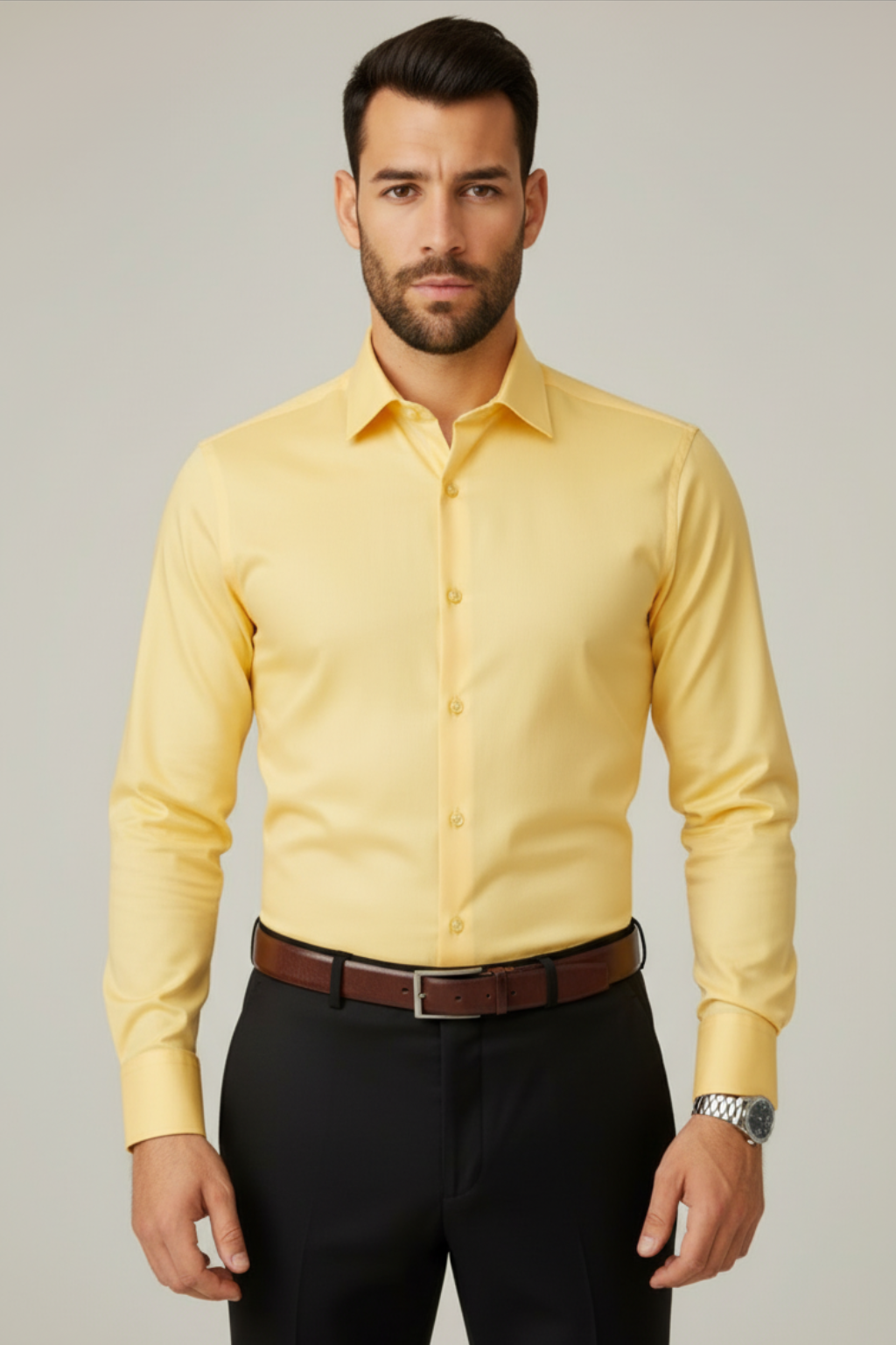 Men’s Premium light Yellow Shirt – Wedding, Reception & Groomsmen Fashion