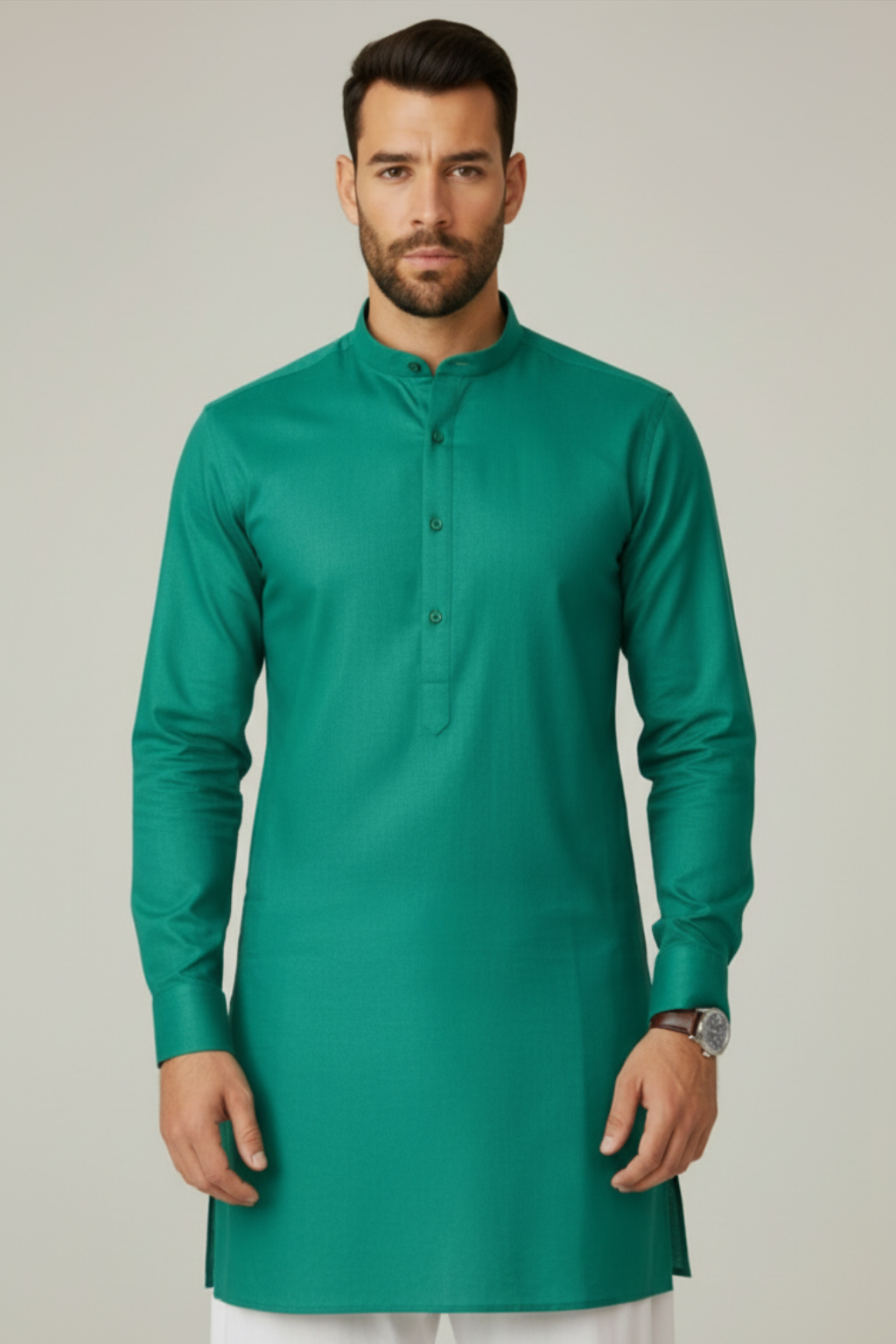 Men’s Premium Teal Green Kurta – Wedding, Reception & Groomsmen Fashion