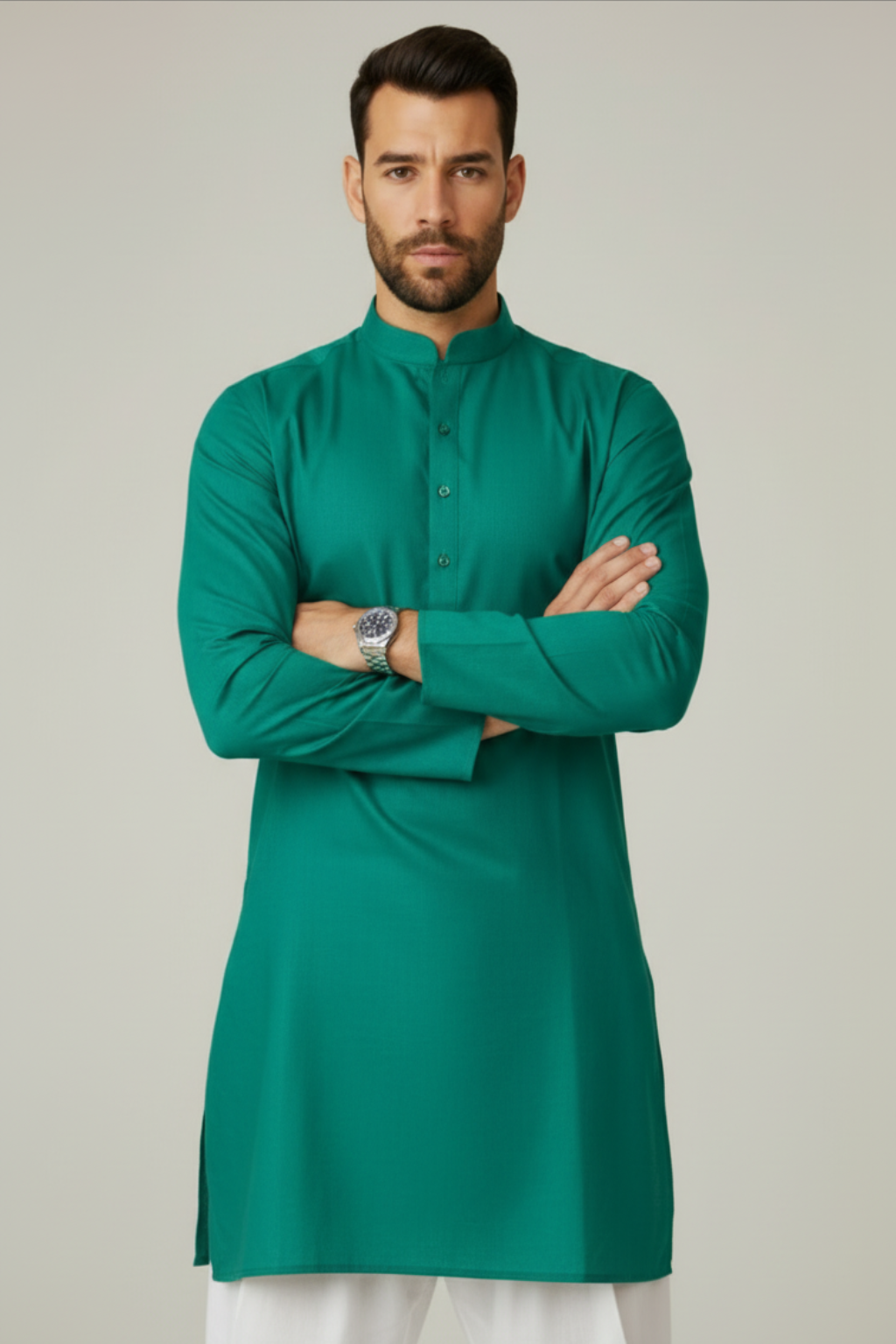 Men’s Premium Teal Green Kurta – Wedding, Reception & Groomsmen Fashion