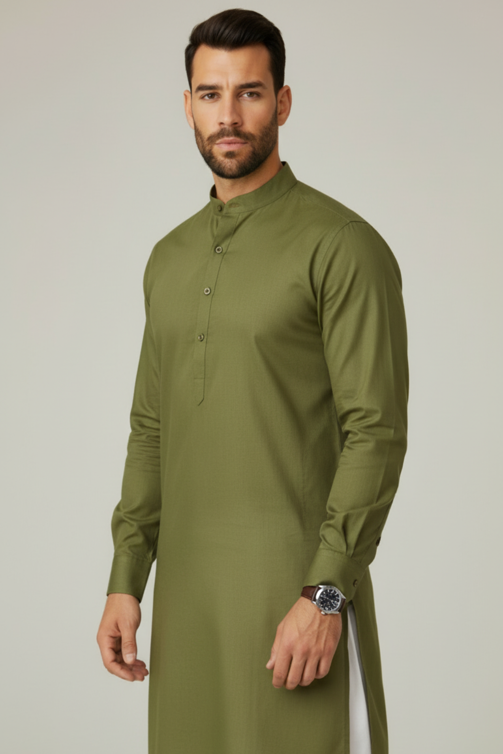Men’s Premium Olive Green Kurta