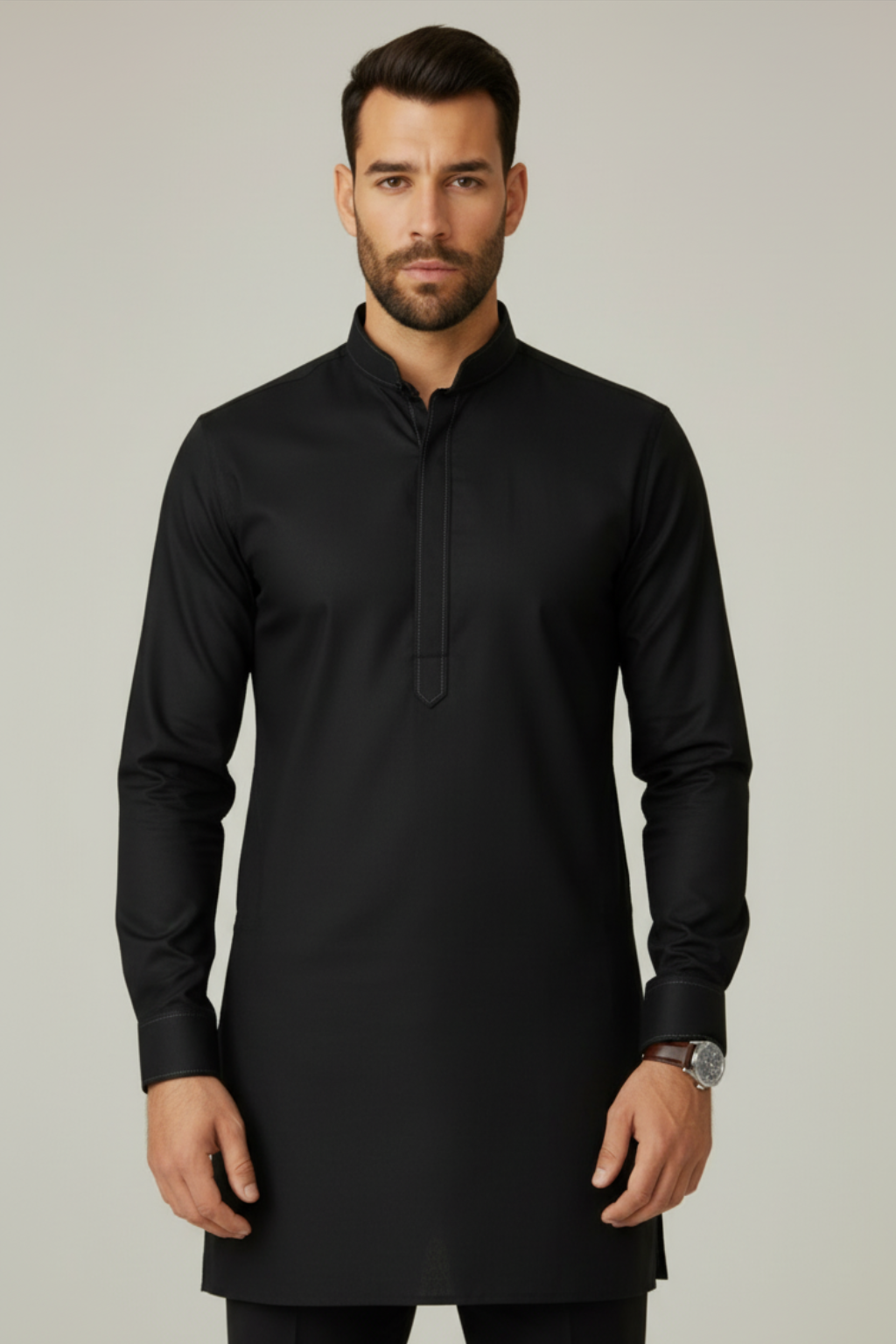 Men’s Premium Black Kurta – Wedding, Reception & Groomsmen Fashion