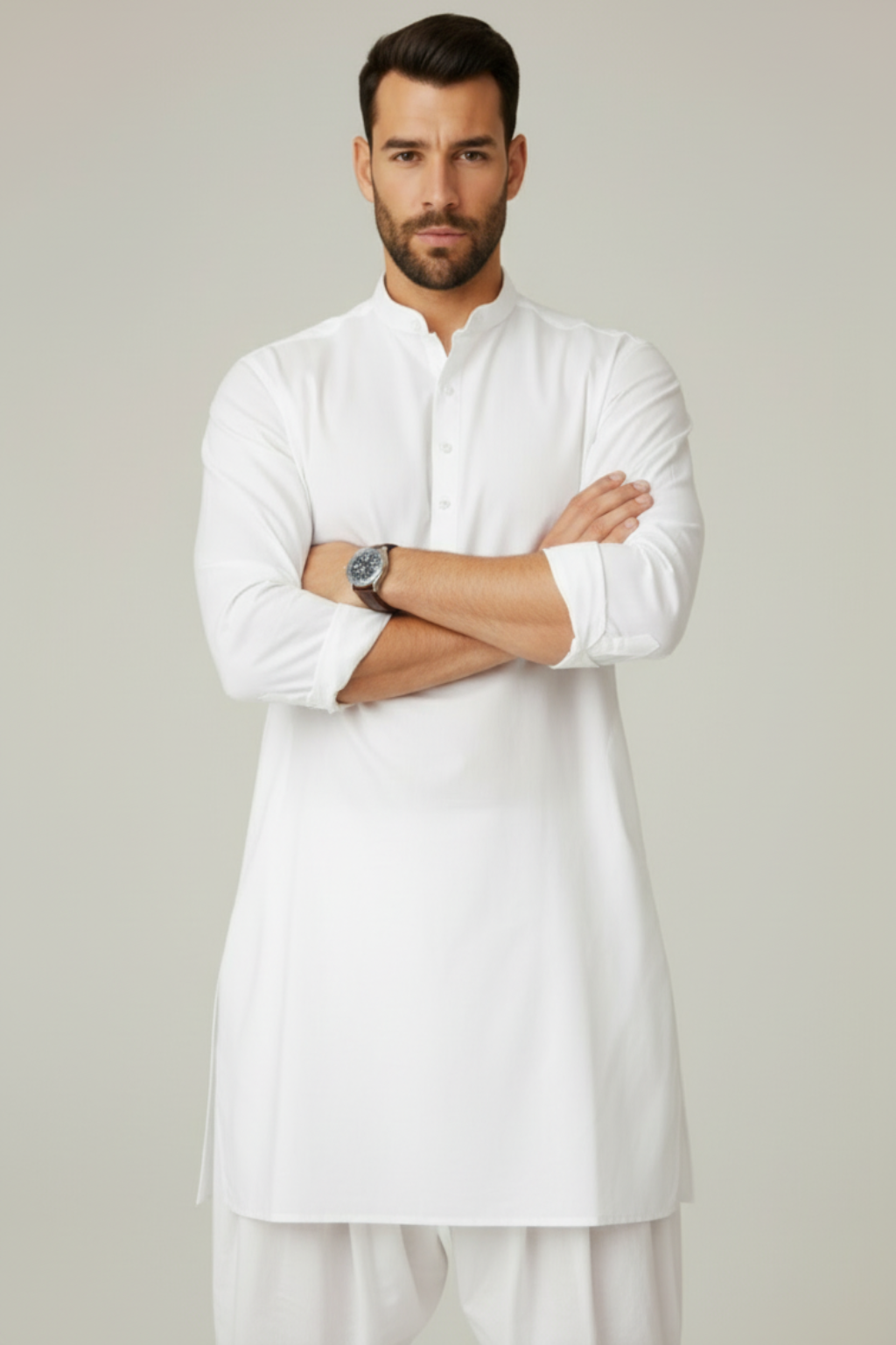 Men’s Premium White Kurta – Wedding, Reception & Groomsmen Fashion