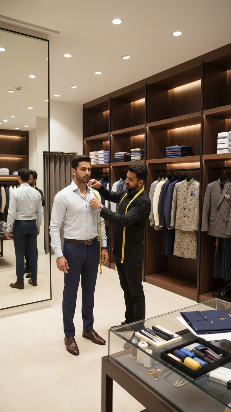 Custom Tailoring & Stitching Service – Fabric, Design & Doorstep Tailor Visit