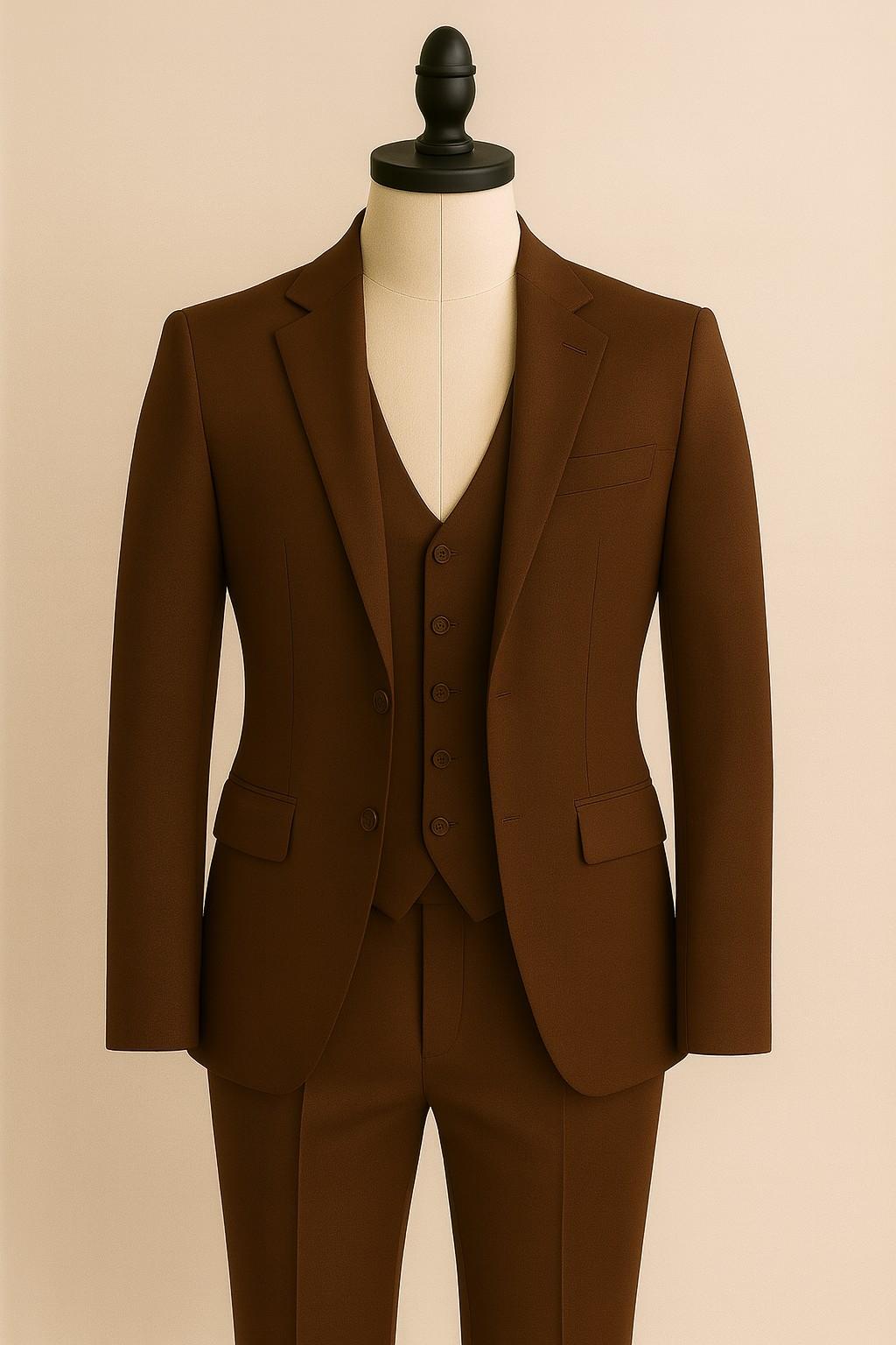 brown suit