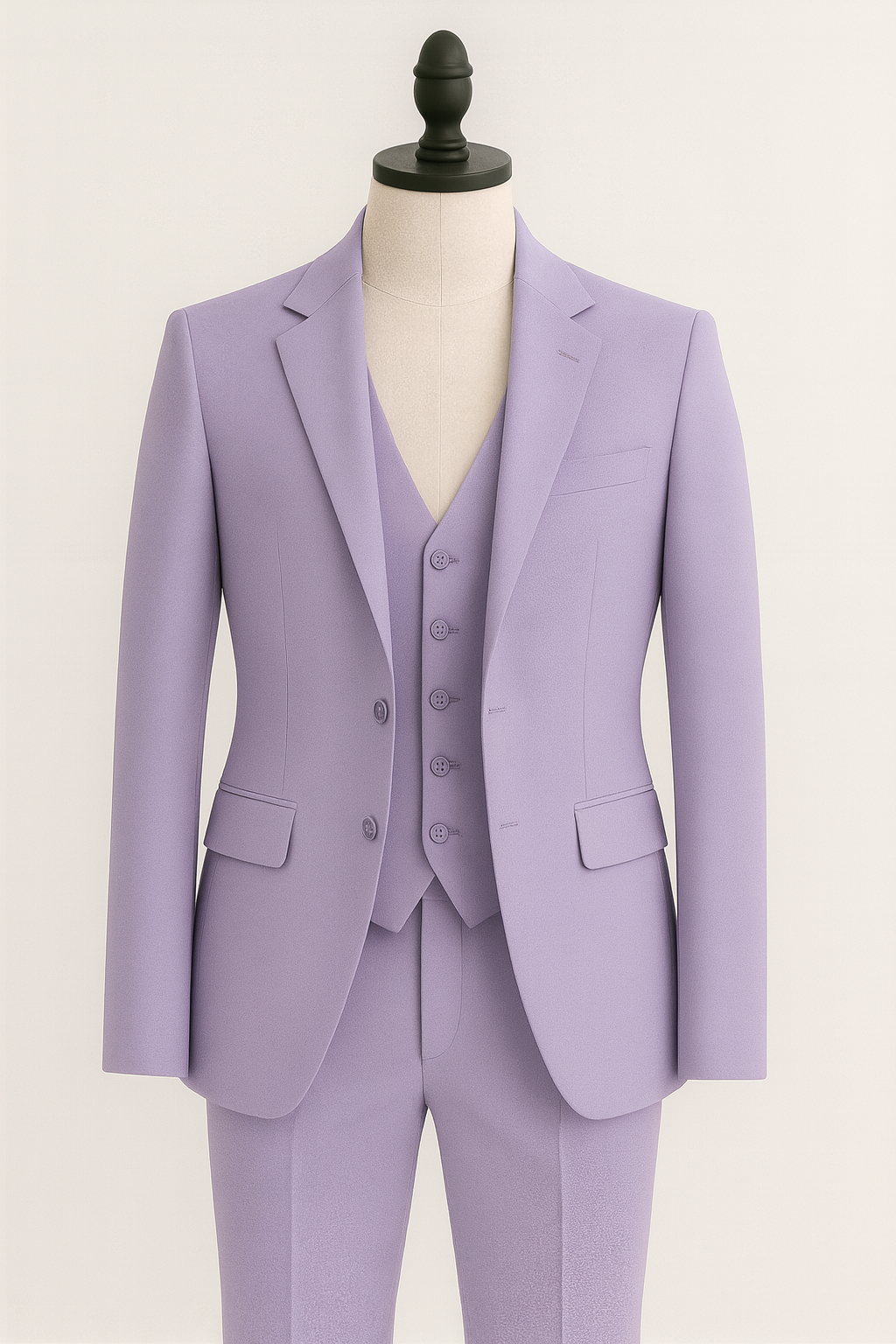 Men’s Lavender Sequins Embroidered Tuxedo 3-Piece Suit – Premium Formal Wear