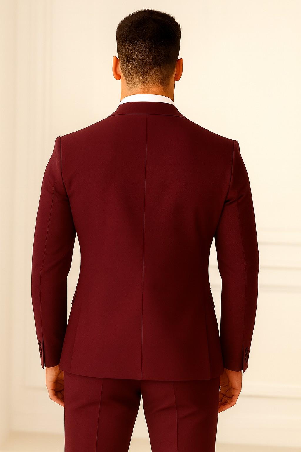 wine two piece suit