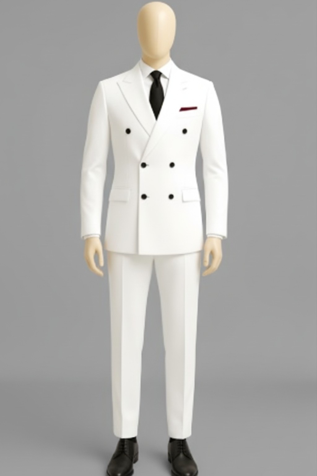 Men’s Premium Double-Breasted White Suit in Japanese Wrinkle-Free Fabric – Elegant Wedding, Reception & Groomsmen Wear