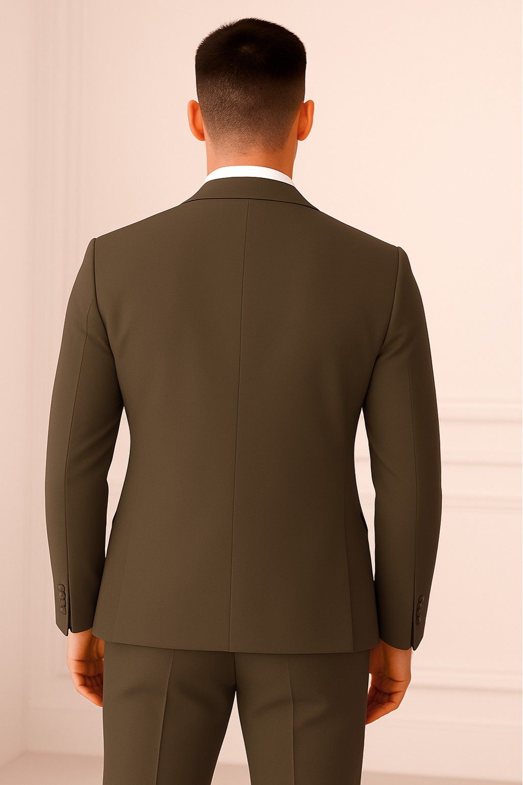 coffee brown two piece suit