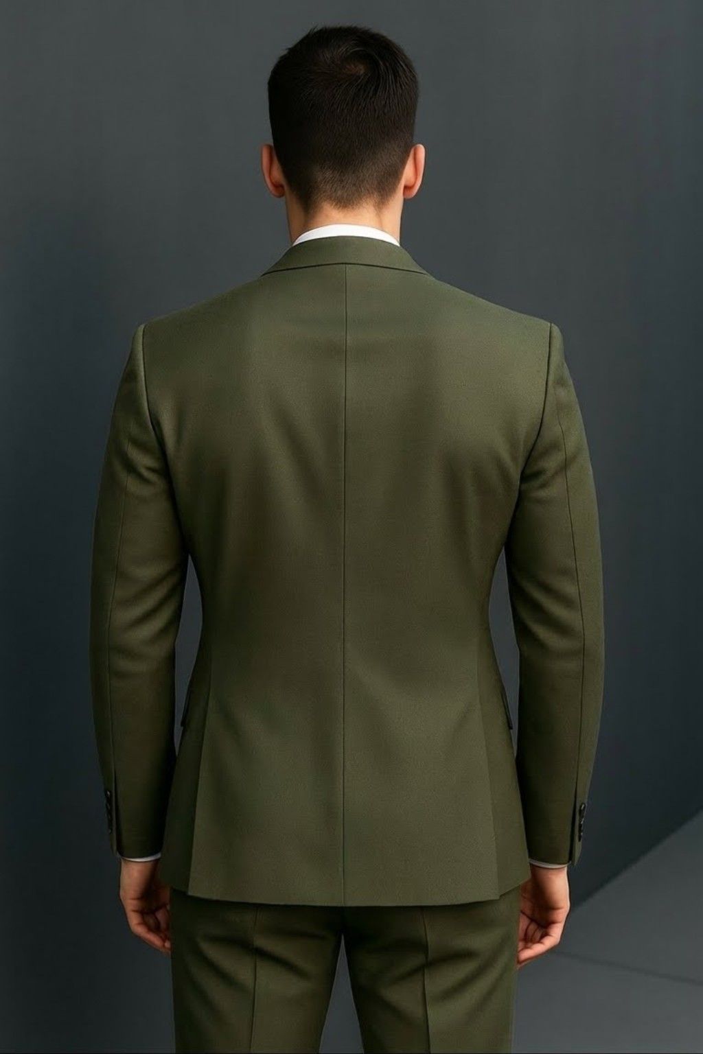 Men’s Earthy Green Italian Terry Tuxedo 2-Piece Suit – Premium Wedding & Formal Wear
