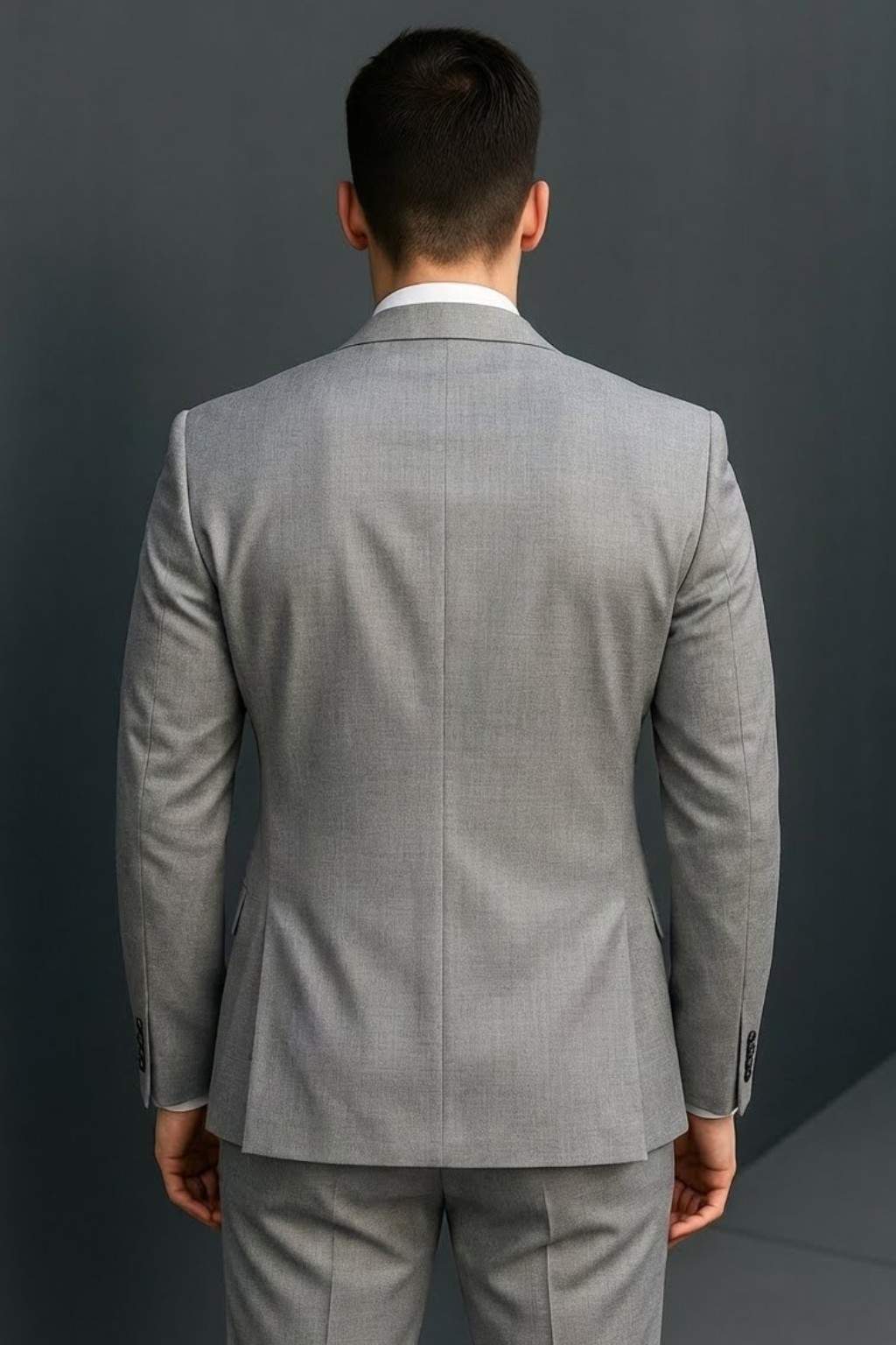 Men’s Light Grey Italian Terry Tuxedo 2-Piece Suit – Premium Wedding & Formal Wear