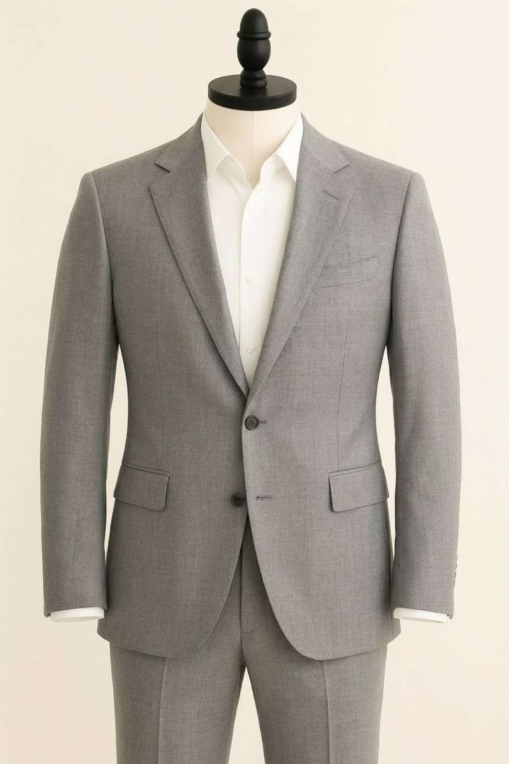 light grey suit