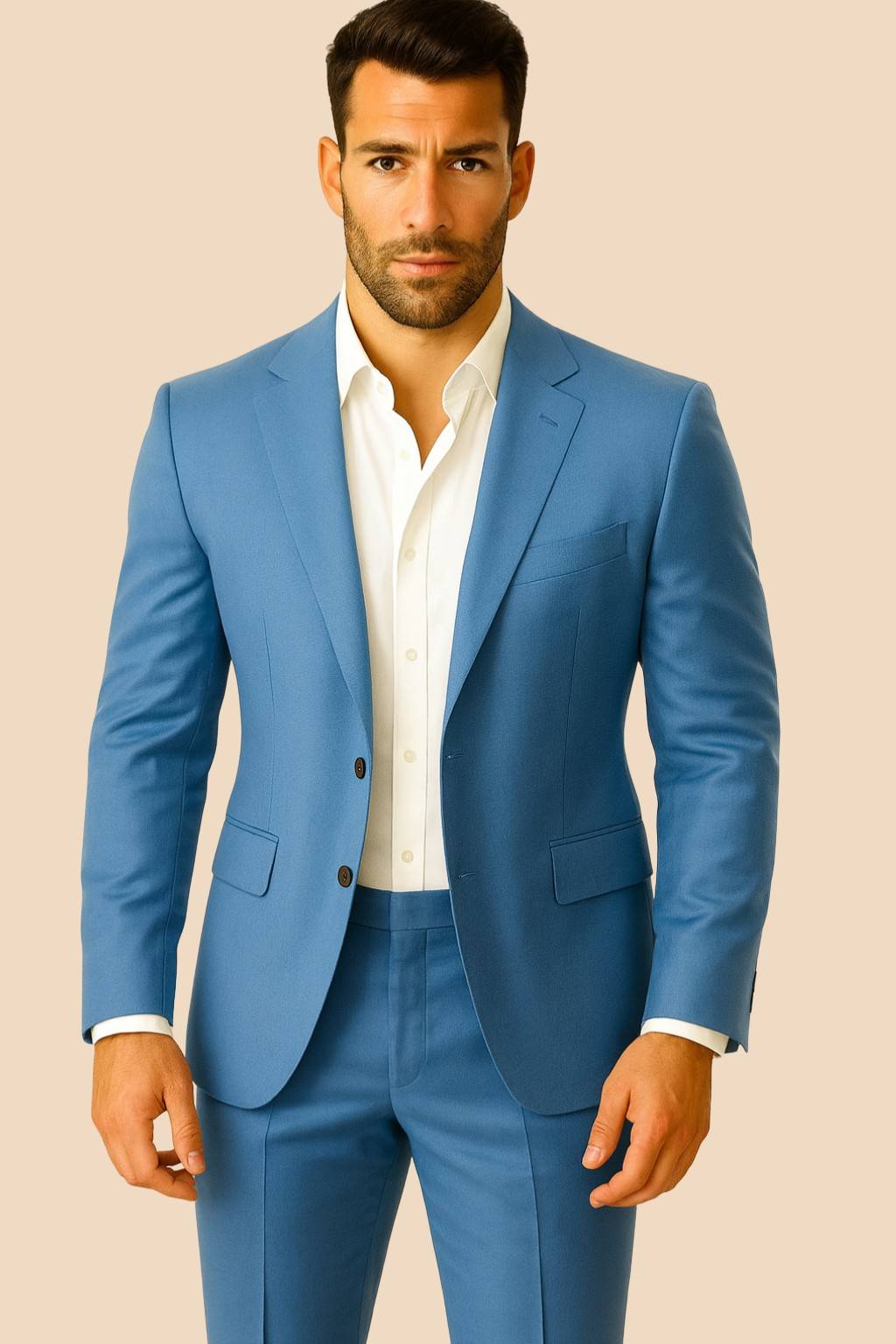 Men’s Royal Blue Italian Terry Tuxedo 2-Piece Suit – Premium Wedding & Formal Wear
