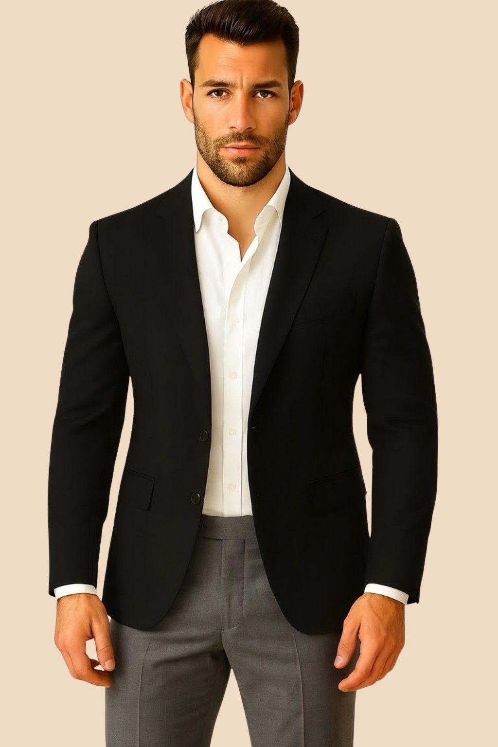 Men’s Premium Black Italian Terry Blazer – Wedding, Reception & Formal Wear