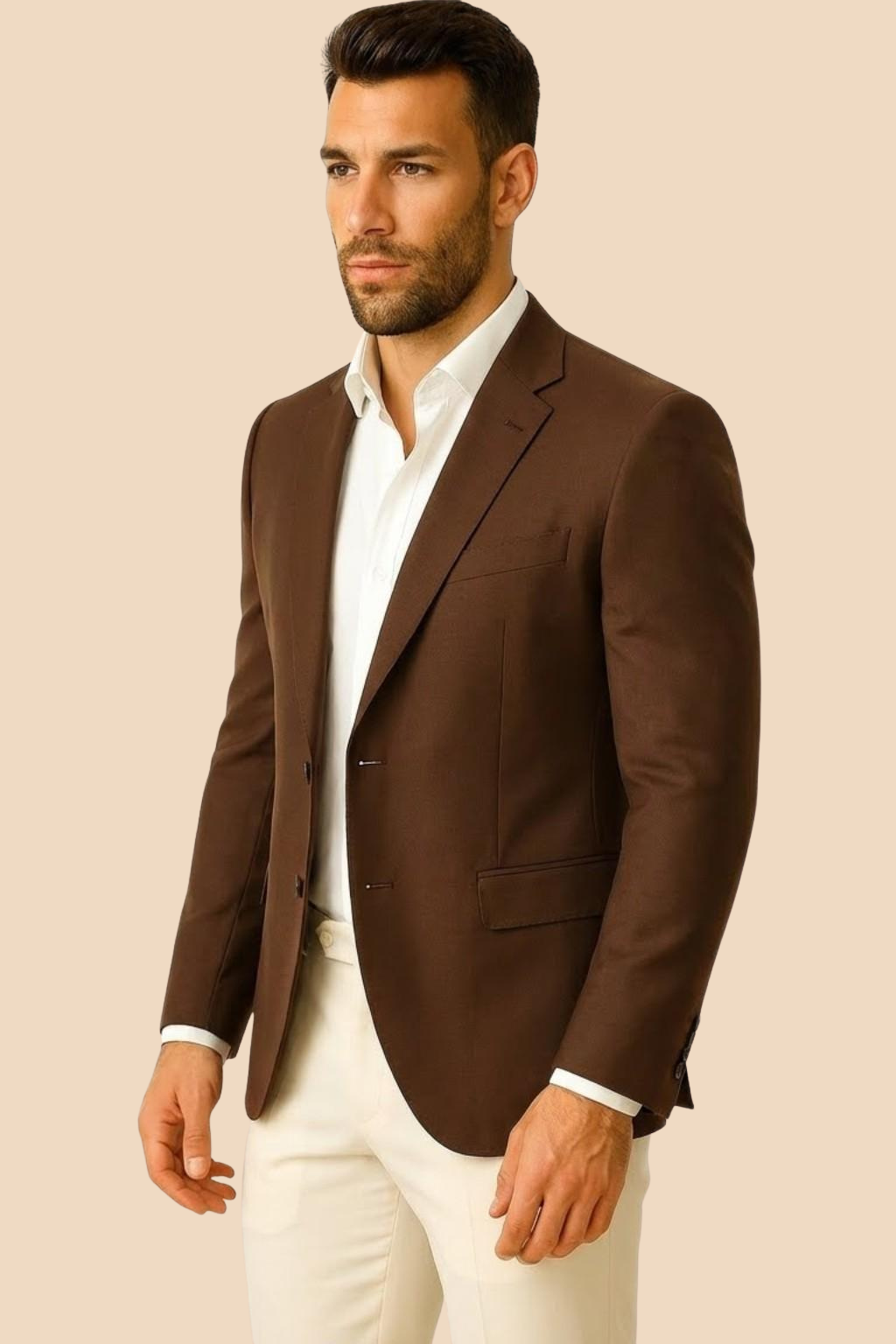 Men’s Premium Brown Italian Terry Blazer – Wedding, Reception & Formal Wear