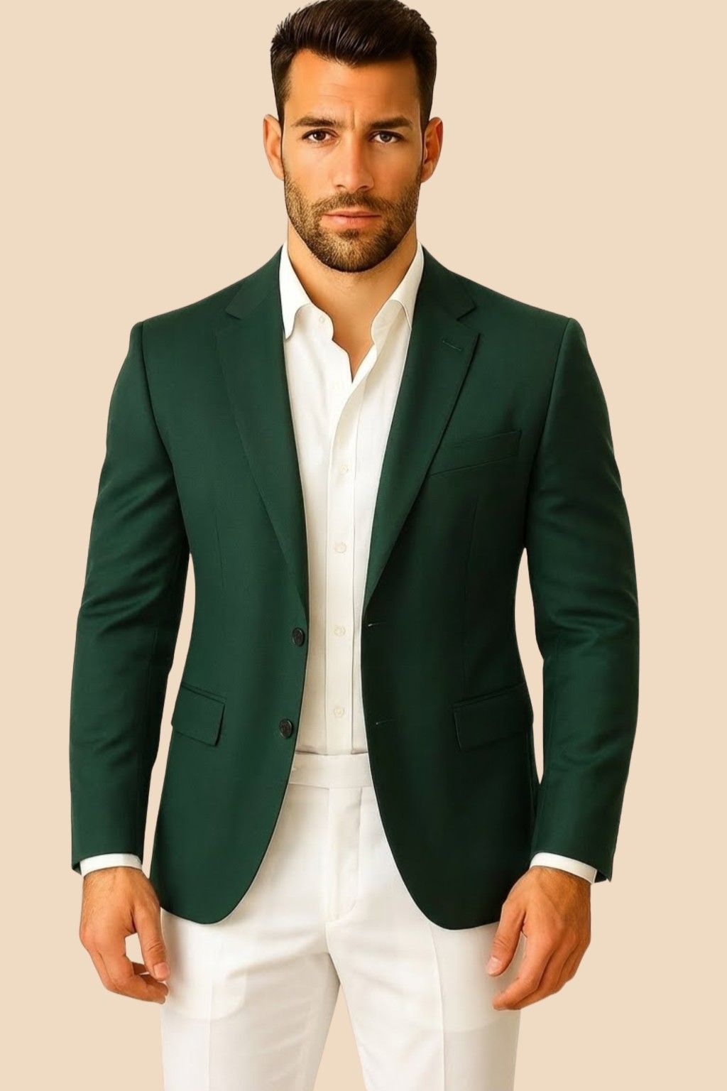 Men’s Premium Green Italian Terry Blazer – Wedding, Reception & Formal Wear