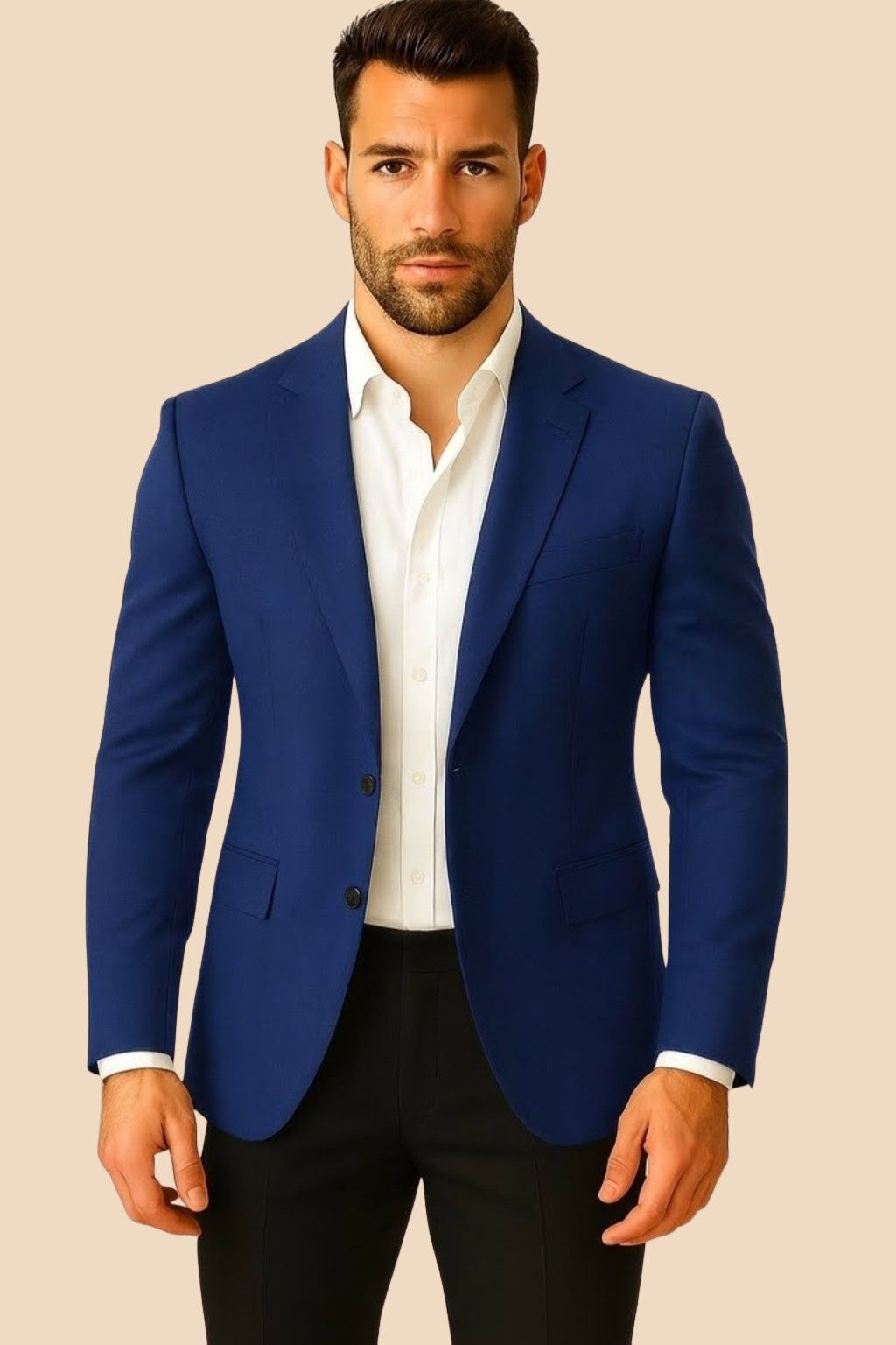 Men’s Premium Royal Blue Italian Terry Blazer – Wedding, Reception & Formal Wear