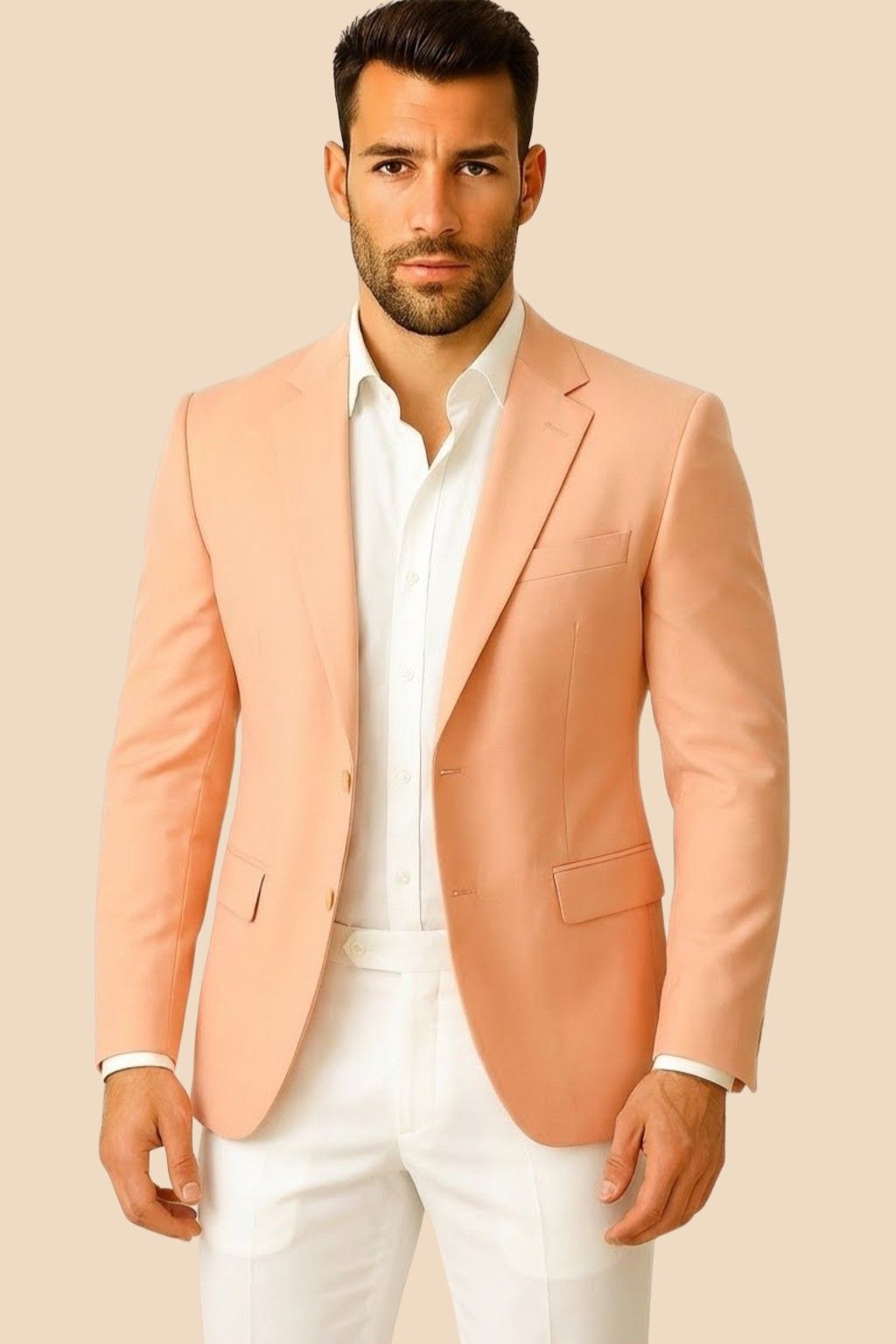 Men’s Premium Peach Italian Terry Blazer – Wedding, Reception & Formal Wear